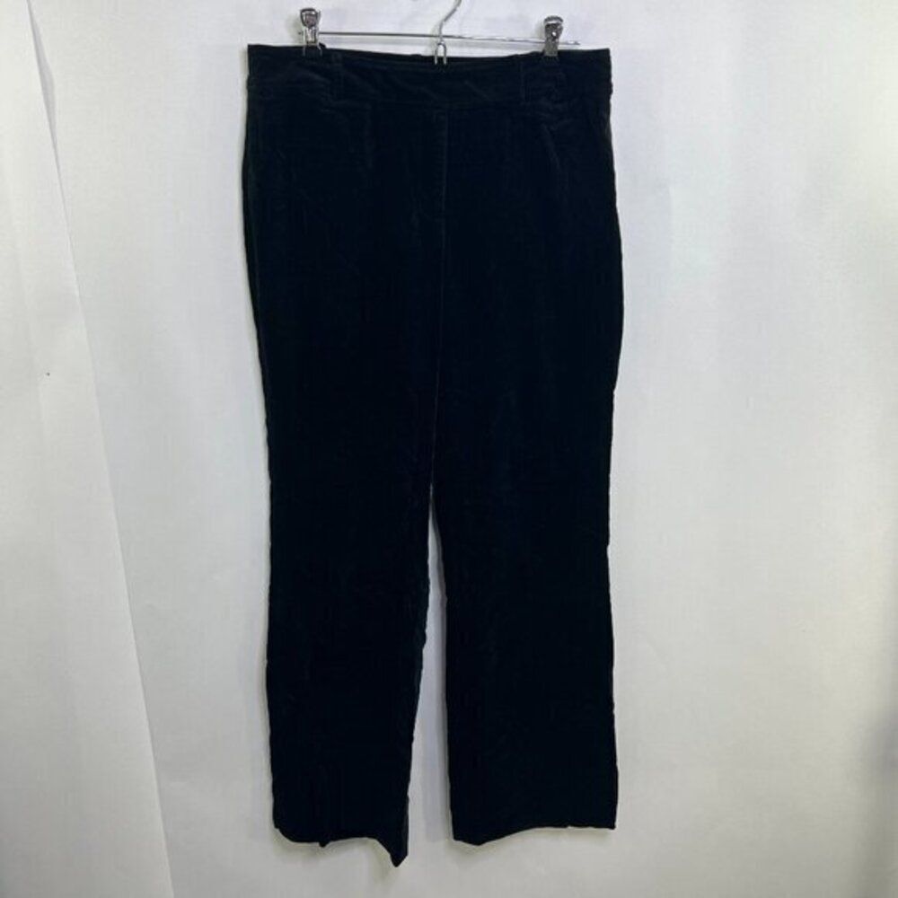 Ann Taylor Loft Pants 10 Ann Velvet Black Trousers Work Career Slacks‎ Velour